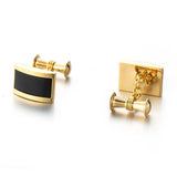Gold-color Cufflinks Chain Stone Cuff links Men Jewelry