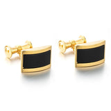 Gold-color Cufflinks Chain Stone Cuff links Men Jewelry