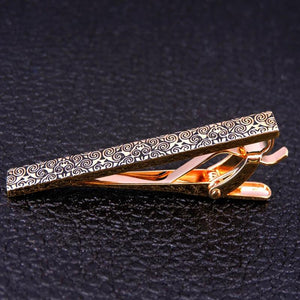 Classic Enamel Tie Clip Wedding Tie Bar Golden Collar Pin Business Corbata