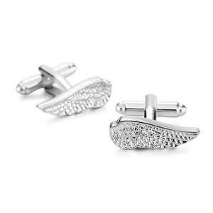 HYX Jewelry Silvery Wings Metal Cuff Buttons French Shirt Cufflinks