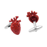 NVT Red Enamel Heart Cufflinks for Men