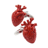 NVT Red Enamel Heart Cufflinks for Men