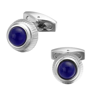 Men's Silvery Zircon Round Cufflinks Retail