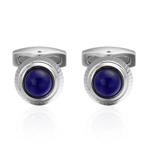 Men's Silvery Zircon Round Cufflinks Retail