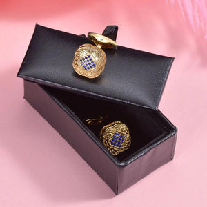 Copper Flower Cufflinks Set for Men Wedding