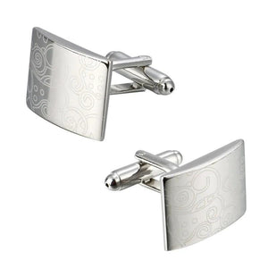 C-MAN silver laser cufflink for mens cuff buttons