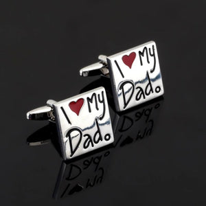 I LOVE MY DAD Cufflink for Mens French Shirt Cuff Wedding Cufflinks