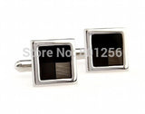 Enamel Square Metal Button Copper Cufflinks