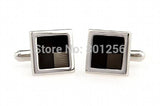 Enamel Square Metal Button Copper Cufflinks