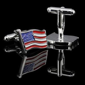 Square High American Flag Cufflinks Men's French Shirt Cufflinks