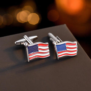 Square High American Flag Cufflinks Men's French Shirt Cufflinks