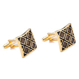 Stylish Check Cufflinks Gemelos Wedding Suit Shirt Buttons 10128