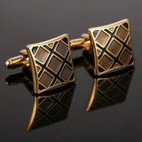 Stylish Check Cufflinks Gemelos Wedding Suit Shirt Buttons 10128