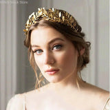 Baroque Golden Metal Leaf Headband Crown Headdress Greek Hair Jewelry