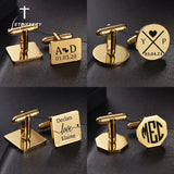 Personalized Engraved Name Cufflinks for Men Stainless Steel