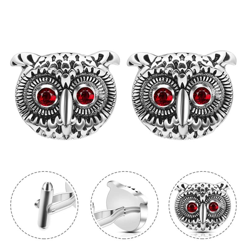Vintage Copper Owl Cufflinks for Men