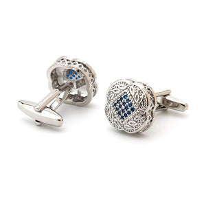 High Zircon Square Silver Cufflinks for Men XK21S009