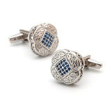 High Zircon Square Silver Cufflinks for Men XK21S009
