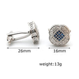 High Zircon Square Silver Cufflinks for Men XK21S009