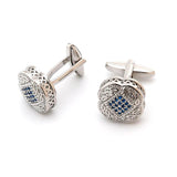 High Zircon Square Silver Cufflinks for Men XK21S009