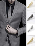 Metal Stripe Necktie Clasp Tie Clip Business Wedding Accessories