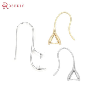 10PCS 18K DIY Clip Earrings Hooks Brass Clasps Jewelry Making Accessories