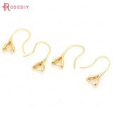 10PCS 18K DIY Clip Earrings Hooks Brass Clasps Jewelry Making Accessories