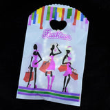 50pcs Girls Print Plastic Bag 13x21cm Small Jewelry Boutique Candy Packaging Bag