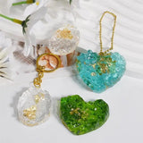 Heart Crystal Stone Necklace Pendant Resin Mold