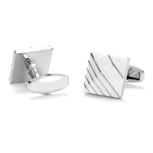 Men's Silver Square Cufflinks XK22S029 Formal Dress Shirt Wedding