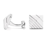 Men's Silver Square Cufflinks XK22S029 Formal Dress Shirt Wedding