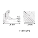 Men's Silver Square Cufflinks XK22S029 Formal Dress Shirt Wedding