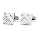 Men's Silver Square Cufflinks XK22S029 Formal Dress Shirt Wedding