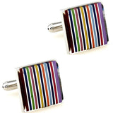Men's Epoxy Cufflinks - Various Designs - Stripes, Flowers, Rainbow, Bowknot