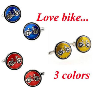 3 Colors Bike Cufflink Bicycle Cuff Link