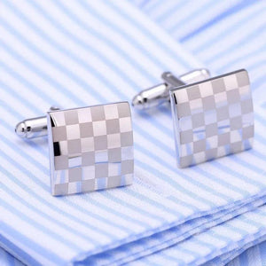 High-Gloss Metal Cufflinks Rectangular Mirror