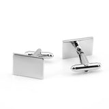 High-Gloss Metal Cufflinks Rectangular Mirror