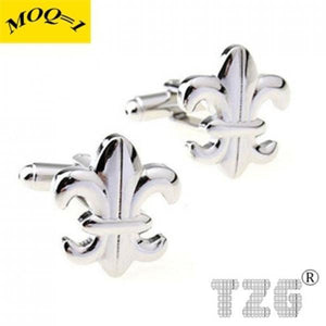 Silver Flower Cufflink Cuff Link 1 Pair