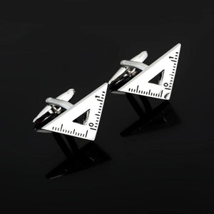 Silvery Triangle Cufflinks for Teacher