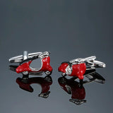 Red Motorbike Cufflinks High Enamel Cuff links for Mens Shirt Cuff
