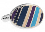 Ellipse Multi-colour Paint Twill Copper Cuff Links