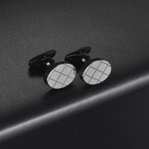 Copper Round Stripes Cufflinks Men's French Shirts Accessories