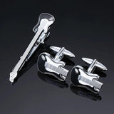Guitar Pattern Cufflinks Set Musical Instruments Tie Clip Cuff Links