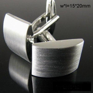 Stylish Silver Cuff Links with Black Enamel Inlay