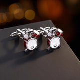 Music Drum Cufflinks Funny Men's French Shirt Cufflinks