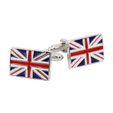 Men's Nickel Brushed Square M Flag Cufflinks
