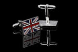 Men's Nickel Brushed Square M Flag Cufflinks