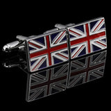 Men's Nickel Brushed Square M Flag Cufflinks