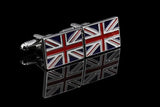 Men's Nickel Brushed Square M Flag Cufflinks
