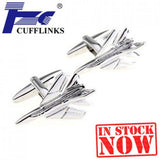 Silver Plane Cufflink Stainless Steel 2 Pairs